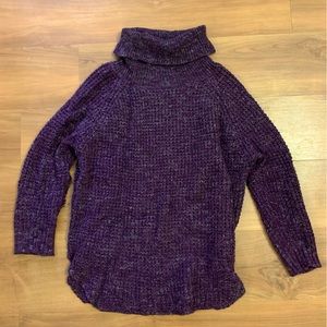 Free People purple oversized turtleneck sweater size medium